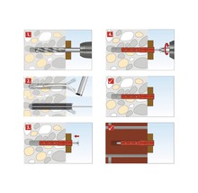 Dibluri plastic cu șurub Tox Fassad 10x140 mm, 50 bucăți, cap înecat, pentru rame/tocuri