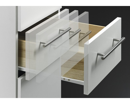 Dulap cu sertare și mânere metalice