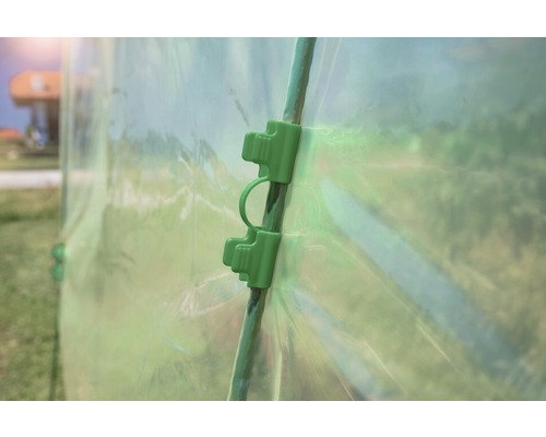 Clip verde pentru folie, pentru fixarea foliei de seră