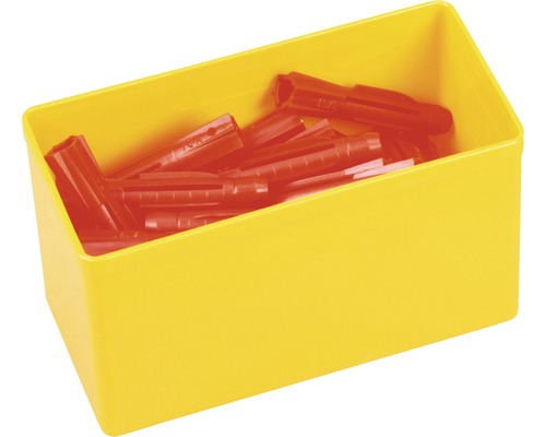 Dibluri în cutie de depozitare galbenă