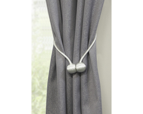 Perdea gri cu prindere magnetică argintie