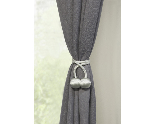 Perdea gri cu suport de cordon
