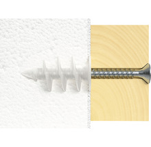 Dibluri din plastic cu șurub în izolație și lemn