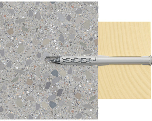 Fixare cu dibluri în beton și lemn