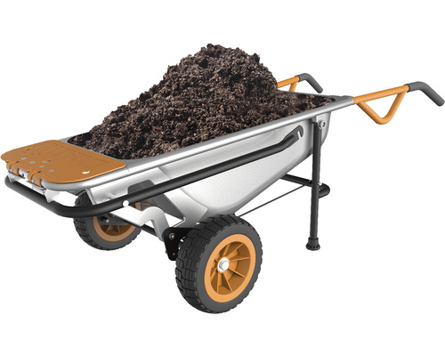 Roabă cu două roți umplută cu pământ