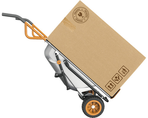 Cărucior cu cutie mare de carton