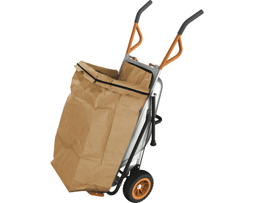 Cărucior de grădină cu sac de hârtie pentru deșeuri de grădină