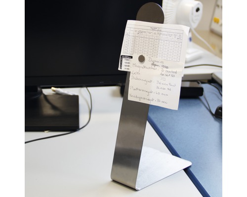 Suport de note din oțel inoxidabil cu note pe un birou