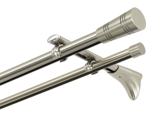 Bară dublă de perdea metalică cu capete și suporturi