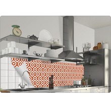 Bucătărie cu folie de protecție împotriva stropilor cu model