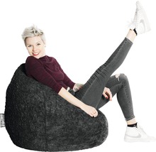 Fotoliu puf beanbag Sitting Point Fluffy XL negru 70x110 cm-thumb-2