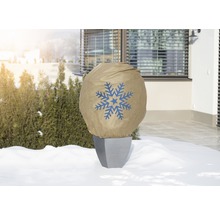 Husă protecţie iarnă plante FloraSelf Protect XL 1,1 x 1,1 m, bej/ albastru