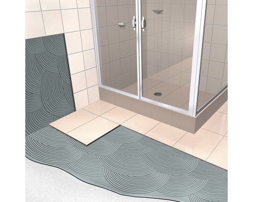 Baie cu duș și montare gresie cu adeziv pentru gresie