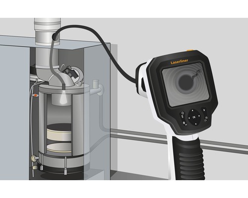 Cameră de inspecție Laserliner la examinarea unui sistem de încălzire