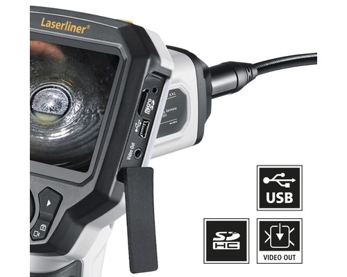 Endoscop Laserliner cu USB, card SD și ieșire video