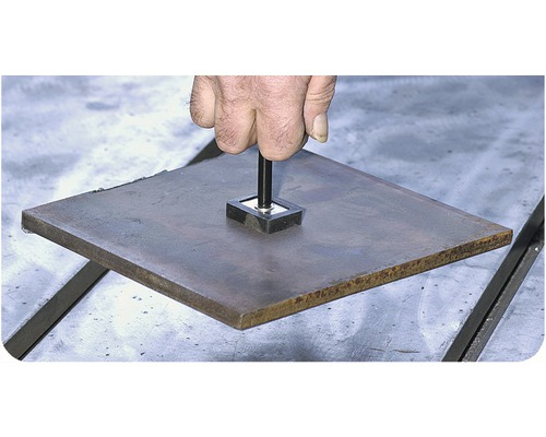 Placă pătrată din oțel cu suport și mână