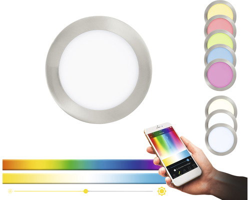 Lumină de plafon rotundă cu control de selectare a culorilor prin smartphone