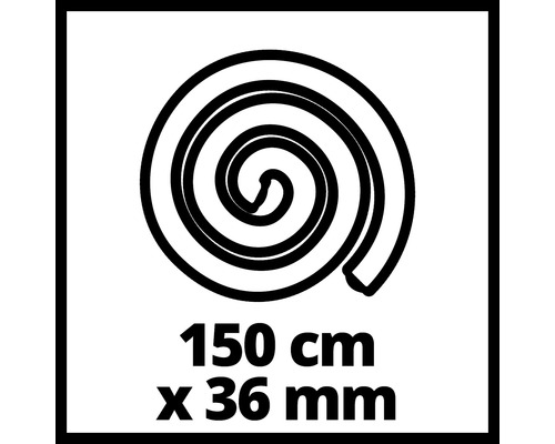 Simbol pentru un furtun cu dimensiunile de 150 cm pe 36 mm