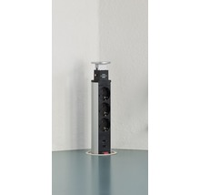 Coloană de prize încastrată cu trei prize și porturi USB