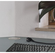 Birou cu priză retractabilă, tastatură și cablu de alimentare