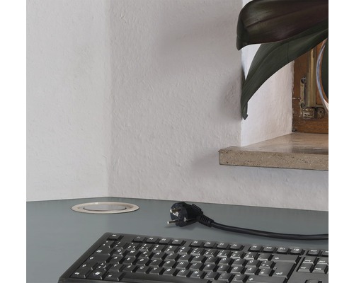 Birou cu priză retractabilă, tastatură și cablu de alimentare