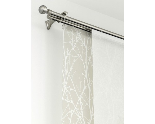 Bară dublă pentru perdea cu draperii cu panouri și design de copac