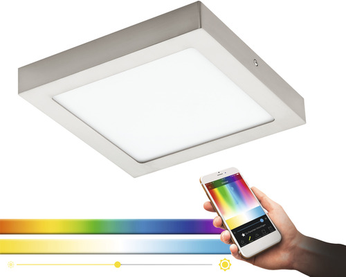 Plafonieră pătrată cu funcție de schimbare a culorii prin intermediul aplicației pentru smartphone