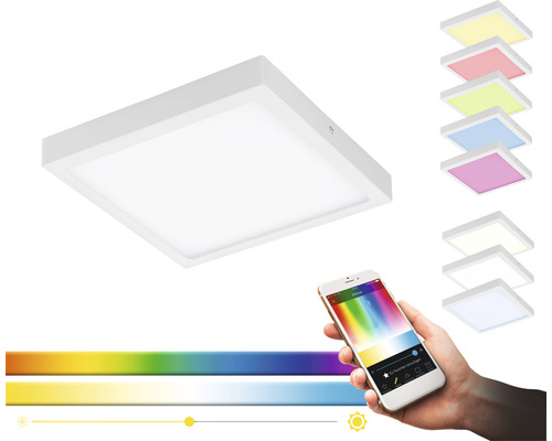 Plafonieră LED pătrată cu schimbare de culoare și control prin smartphone