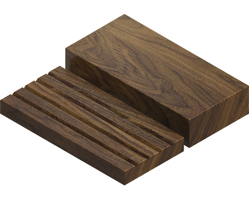 Săpuniere și bucată de săpun din lemn