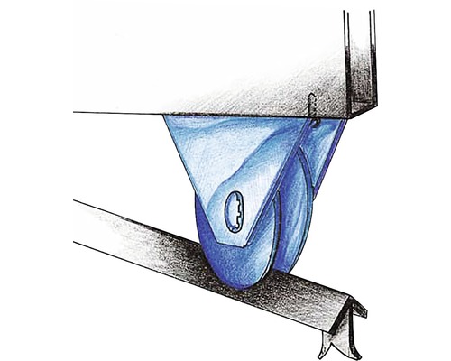 Rulou de ușă glisantă pe o șină