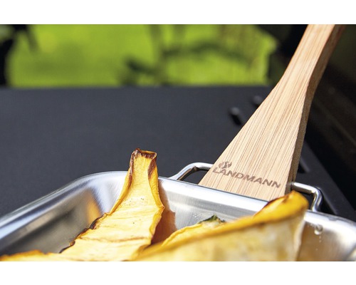 Legume în vas din oțel inoxidabil cu spatulă din lemn marca Landmann