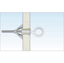 Ancore metalice cu ochi Tox Pirat Skippi Ø10x52 mm, filet metric M5, pachet 2 bucăți, pentru perete fals