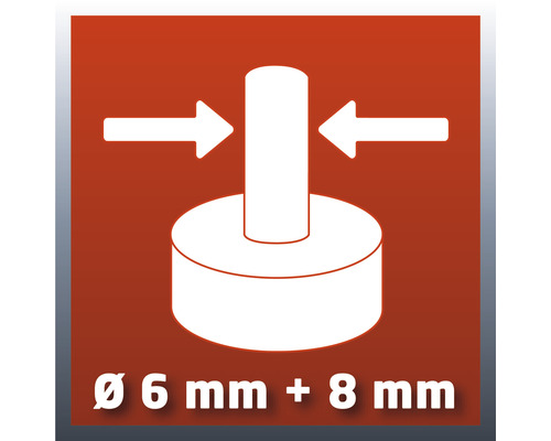 Simbol pentru potrivit pentru diametre de 6 mm plus 8 mm