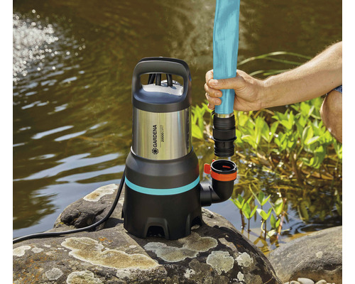 Pompă pentru apă murdară Gardena, la conectarea unui furtun la un iaz
