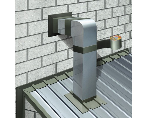 Traversare acoperiș cu acoperiș din tablă, traversare perete și bandă de etanșare