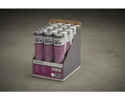 Ambalaj silicon sanitar Akkit 601 cu douăsprezece cartușe de 310 ml