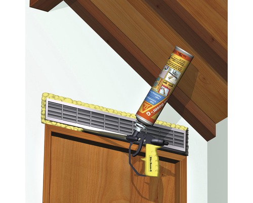 Montarea unei grile de ventilație cu spumă de montaj