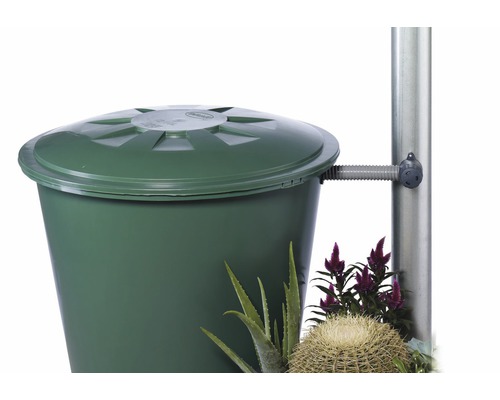 Butoi de ploaie din plastic cu capac și racord pentru burlan