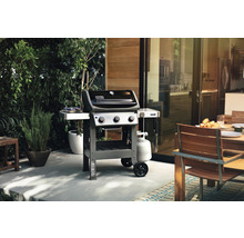 Grătar pe gaz Weber Spirit II E-310 GBS negru 3 arzătoare din oțel inoxidabil 8,79 kW suprafață de gătire 60x46 cm capabilitate iGrill incl. termometru, masă laterală rabatabilă, grătar menținere căldură, tavă de colectare grăsime, cârlige-thumb-11