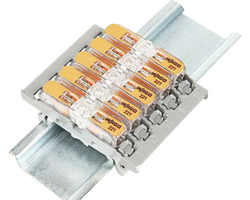 Borne de conectare Wago 221 pe șină de montaj