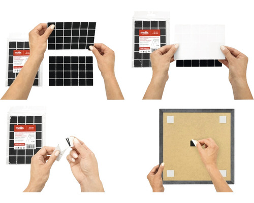 Bandă adezivă de montaj în formă pătrată pentru fixarea obiectelor