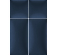Panou decorativ tapițat Riviera albastru închis 30x30 cm, aspect de catifea