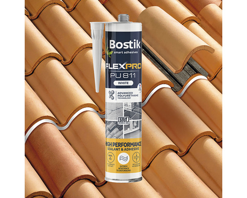 Etanșant și adeziv Bostik Flexpro PU 811 pe țigle de acoperiș