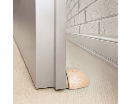 Opritor de ușă din lemn ține ușa deschisă