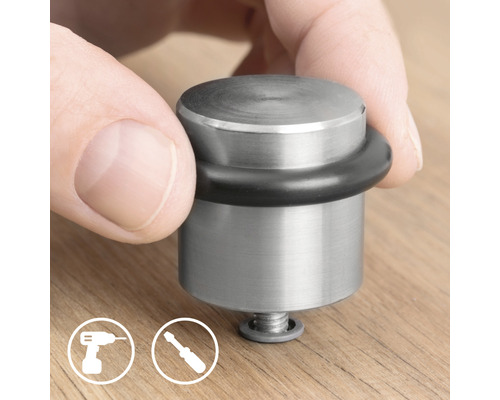 Opriitor de ușă din metal cu inel de cauciuc și șurub pentru montare