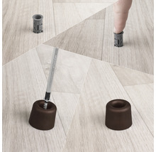 Opritor de ușă fix cu prindere în podea Ø29,5x25mm plastic, maro-thumb-4