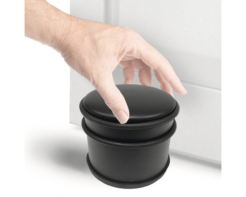 Opriitor de ușă negru din cauciuc cu mâna la ușă