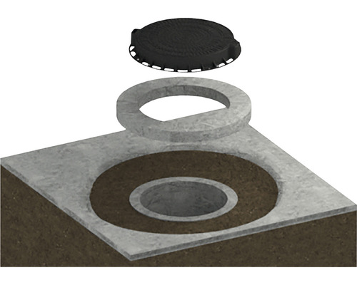Cămin de inspecție din beton cu capac din plastic pentru exterior