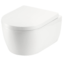 Vas WC suspendat cu spălare profundă din ceramică sanitară cu capac WC