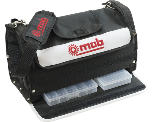 Geantă de scule cu curea de umăr și cutii de sortare